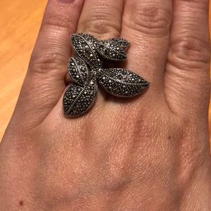 Unique Marcasite Leaf Ring